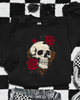 Leopard rose skull sweatshirt by Madness & Mayhem LLC