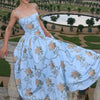 Printed Strapless Backless Maxi Dress – Fitted Long Dress by FitiqueFit