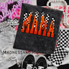 Mama checkered flame mineral wash tee by Madness & Mayhem LLC