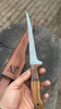 Traditional Scandinavian Fillet Knife Precision Fishing Blade with Leather Sheath by JW SteelCrafts