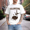 Yellowstone National Park Meme Shirt – Dont Pet The Fluffy Cow Graphic Tee, Funny Bison Warning Signs Unisex Cotton Outdoorsy Shirt