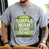 "I Am A Simple Man, I Like Doobies And Boobies" 420 Slogan T-Shirt – Funny Unisex Cotton Top by Dog Mom Hat