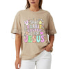 Aesthetic "Easter Is For Jesus" Floral T-Shirt - Boho Silly Rabbit Christian Graphic Tee, Premium 100% Cotton Religious Spring Top, Wildflower Faith-Based Holiday Shirt, Soft Lived-In Heavyweight Sunday Morning Apparel, Made in USA Women's Easter Gift