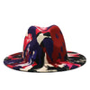 Beautiful Two Tone Luxury Fedora Hat Men's and Women's Hat Unique Retro Design Men's Fedoras Hat Colorful Fedoras Jazz Cap Elegant Soft Hat Wide Brim Party Hats 56-58CM by Stevvex