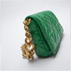 New Adorable Women's Handbag Green Small Flap Shoulder Bag In Thick Metal Chain Women's Clutch Bags Luxury Ladies Shoulder Purse by Stevvex