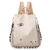 Cloth Backpack Female Embroidery Backpack Bag Nylon Anti-Theft Waterproof Women's Backpack Fashionable Anti-theft Women Backpacks Nice Print School Bag High Quality Large Capacity Backpack ( by Stevvex