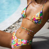 New Summer Multicolor Art Women Micro Bikini Set String Backless Swimsuit High Cut Swimwear Women Beach Wear Women's Ribbed Tie Bikini Beautiful Bttom String Swimsuit For Ladies by Stevvex