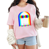 Ghost Trippy Vaporwave T-Shirt – Halloween Techno Rave EDM Party Tee by Dog Mom Hat