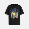 Y2K Street Style T-Shirt - Retro Angel & Flame Graphic Tee, Pure Cotton Hipster Apparel