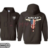 Ariat-Inspired American Flag Bull Skull Hoodie – Unisex Western Cowboy Pullover by Dog Mom Hat
