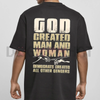"God Created Man & Woman" Conservative T-Shirt by Dog Mom Hat