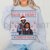 Merry "Pickens Lamb" Christmas Ugly Graphic Sweatshirt by Dog Mom Hat