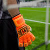 Orange Hybrid Cut Pro-Level Goalkeeper Gloves - ONEKEEPER FUSION Contact Orange and White