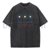 Holafish Acid Wash Daisy Print T-Shirt by Dog Mom Hat