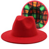 Beautiful Two Tone Luxury Fedora Hat Men's and Women's Hat Unique Retro Design Men's Fedoras Hat Colorful Fedoras Jazz Cap Elegant Soft Hat Wide Brim Party Hats 56-58CM by Stevvex