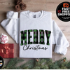 Merry Christmas Sweatshirt – Buffalo Plaid Sweater by Dog Mom Hat