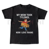 "My Mom Took Tylenol Now I Love Trains" Funny Meme T-Shirt – Absurdist Internet Humor Unisex Tee by Dog Mom Hat