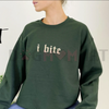 "I Bite" Gothic Funny Sweatshirt by Dog Mom Hat