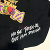 Team Fruta Pullover Hoodie – Black, Spanish Slogan & Fruit Logo Unisex Streetwear by Dog Mom Hat