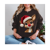 Cozy Reindeer & Santa Hat Christmas Sweatshirt by Dog Mom Hat
