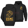 USMC Semper Fidelis Marine Corps Hoodie – Classic USMC 250th Eagle Globe Anchor Pullover by Dog Mom Hat