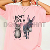 Men's Funny "I Don't Care" Mouse & Donkey T-Shirt – Vintage Loose 180g Cotton Humor Graphic Tee by Dog Mom Hat