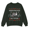 Funny Opossum Christmas Sweatshirt – "Overstimulated But Festive" Ugly Holiday Top