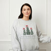 Merry & Bright Christmas Tree Embroidered Sweatshirt – Festive Holiday Crewneck