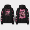 Unisex Pink Breast Cancer Awareness Horror Print Hoodie – Scary Movie Character Graphic Pullover, Halloween Pink Ribbon Support Sweatshirt