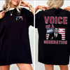 "Voice of a Generation" Charlie Kirk T-Shirt - Double-Sided Unisex Tee, Political Statement Apparel