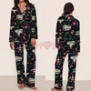 Women's Elegant Christmas Pajama Set – Long Sleeve Top & Pants, Comfortable Home Wear, Cute Holiday Gift Idea by Dog Mom Hat