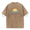 Holafish Acid Wash Vintage T-Shirt – Premium Heavy Cotton Crew Neck Tee by Dog Mom Hat