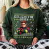 "Delightful Derek" Christmas Sweatshirt by Dog Mom Hat