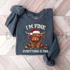 Christmas Lights Cow Sweatshirt by Dog Mom Hat