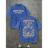 Retro Washed T-Shirt Double Sided Printed 'JESUS PAID IT ALL' Letter & Cross Pattern by Dog Mom Hat