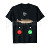 Fish Calling Phone Screen T-Shirt – Funny Angler Fishing Decline Accept Unisex Graphic Tee