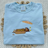 "Hot Dog on the Beach" Embroidered Dachshund T-Shirt by Dog Mom Hat