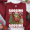 "Sagging But Still Gagging" Funny Christmas Meme Frog Sweatshirt by Dog Mom Hat