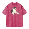'Cat Smoke' Funny Animal Graphic Tee – Unisex Streetwear Cotton Comfort Shirt, Menswear Womenswear Cool Cat Tee