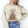 Cute Leopard Print Christmas Tree Crewneck – Women's Girly Holiday Sweatshirt by Dog Mom Hat