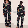 Women's Christmas Pajama Set - Elegant Long Sleeve Top & Pants, Comfortable Home Wear for Fall Winter & Holiday Gift