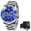 Multifunctional Mens Business Watch Luxury Military Quartz Stainless Steel Round Analog Wrist Watch For Men by Stevvex