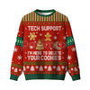 Geeksoutfit Retro Geek Sweater Ugly Christmas Jumper, Crew Neck Long Sleeve Holiday Knitwear for Men & Women