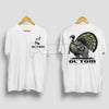 "Ol' Tom" Turkey Hunting 2-Sided T-Shirt – Vintage Strutting Gobbler Back Graphic, Premium 100% Cotton Wild Turkey Hunting Top, Soft Lived-In Heavyweight Outdoorsman Apparel, Made in USA