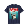 PAWS Parody Cat Mouse T-Shirt – Humorous Cat Chasing Mouse Tee by Dog Mom Hat