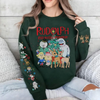 Nostalgic Rudolph Reindeer Crewneck – Unisex Christmas Jumper with Unique Sleeve Graphic by Dog Mom Hat