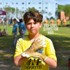 ONEKEEPER Viper Gold and White - Strap or Strapless Negative Cut  Pro-Level Goalkeeper Gloves for Kids, Youth and Adults