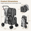 4-in-1 Double Pet Stroller with Detachable Carrier and Travel Carriage by Furr Baby Gifts