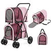 4-in-1 Double Pet Stroller with Detachable Carrier and Travel Carriage by Furr Baby Gifts