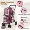 4-in-1 Double Pet Stroller with Detachable Carrier and Travel Carriage by Furr Baby Gifts